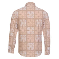 Beige Palaka Quilt Hawaii Family Matching Off The Shoulder Long Sleeve Dress and Hawaiian Shirt Traditional Hawaii-plaid Pattern LT14 - Polynesian Pride