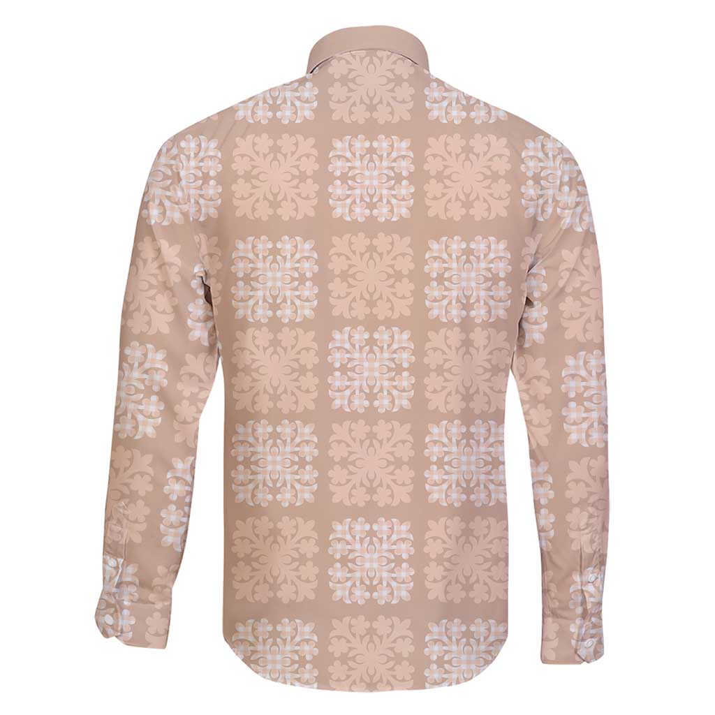 Beige Palaka Quilt Hawaii Family Matching Short Sleeve Bodycon Dress and Hawaiian Shirt Traditional Hawaii-plaid Pattern LT14 - Polynesian Pride