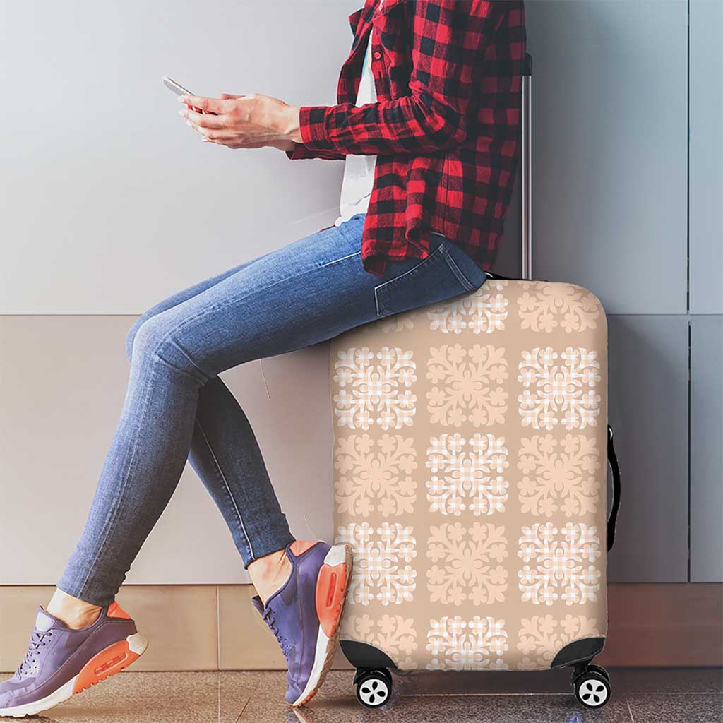 Beige Palaka Quilt Hawaii Luggage Cover Traditional Hawaii-plaid Pattern - Polynesian Pride