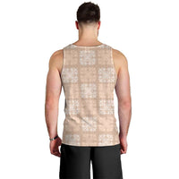 Beige Palaka Quilt Hawaii Men Tank Top Traditional Hawaii-plaid Pattern LT14 - Polynesian Pride