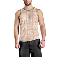 Beige Palaka Quilt Hawaii Men Tank Top Traditional Hawaii-plaid Pattern LT14 - Polynesian Pride