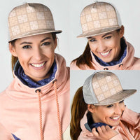 Beige Palaka Quilt Hawaii Mesh Trucker Cap Traditional Hawaii-plaid Pattern - Polynesian Pride