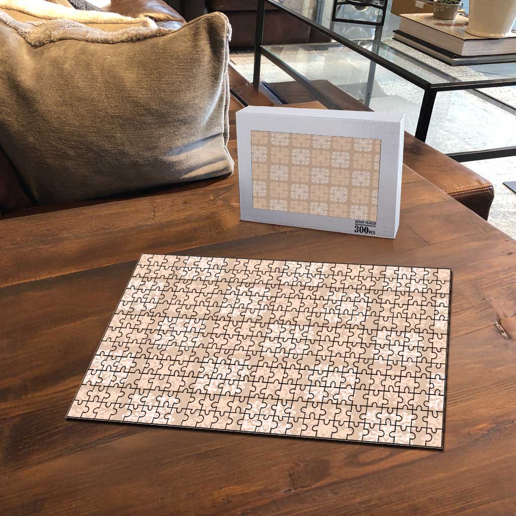 Beige Palaka Quilt Hawaii Puzzle Traditional Hawaii-plaid Pattern - Polynesian Pride