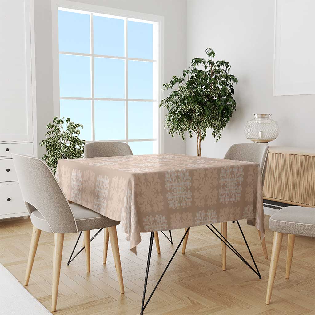 Beige Palaka Quilt Hawaii Tablecloth Traditional Hawaii-plaid Pattern - Polynesian Pride