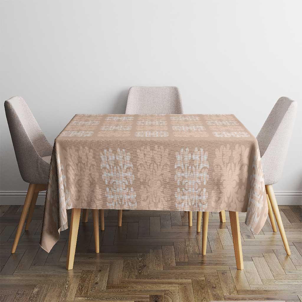 Beige Palaka Quilt Hawaii Tablecloth Traditional Hawaii-plaid Pattern - Polynesian Pride