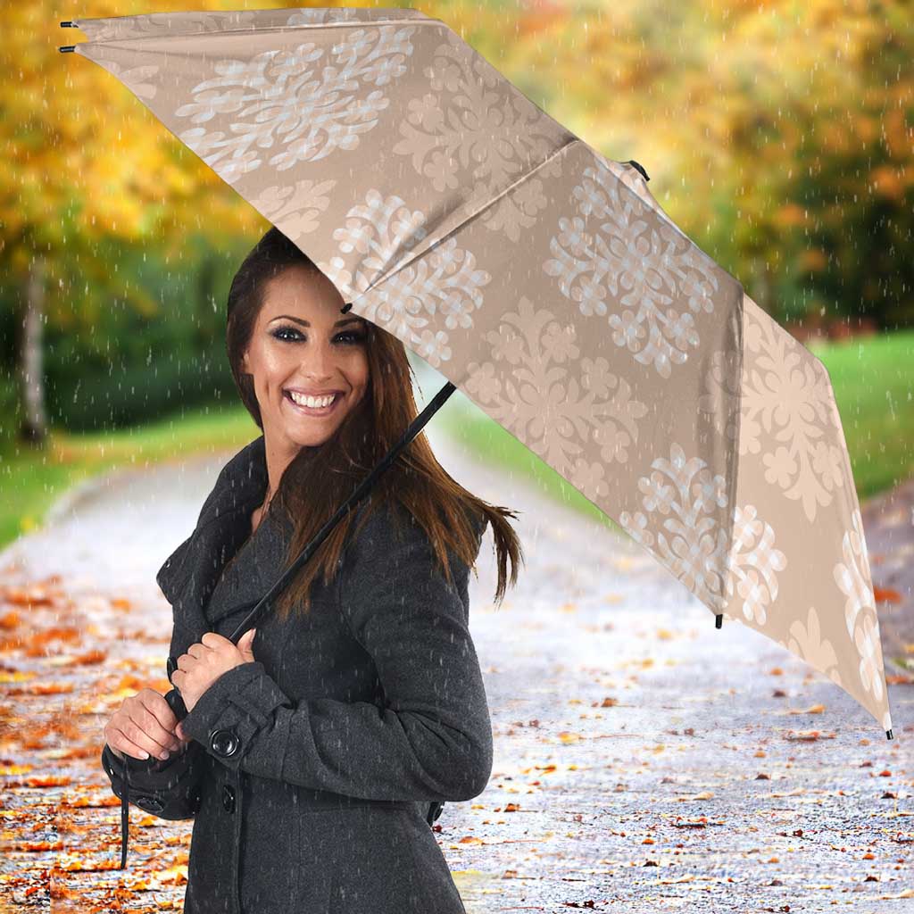 Beige Palaka Quilt Hawaii Umbrella Traditional Hawaii-plaid Pattern - Polynesian Pride