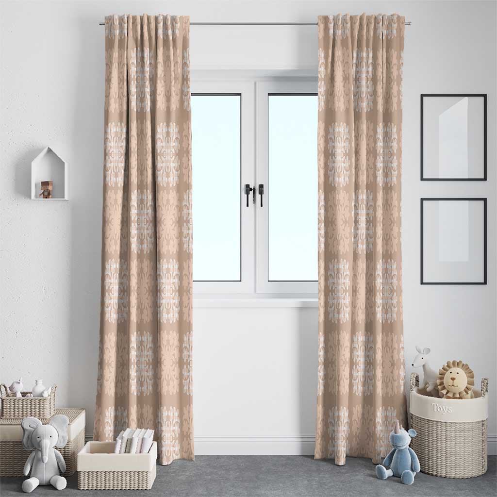 Beige Palaka Quilt Hawaii Window Curtain Traditional Hawaii-plaid Pattern - Polynesian Pride