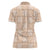 Beige Palaka Quilt Hawaii Women Polo Shirt Traditional Hawaii-plaid Pattern - Polynesian Pride
