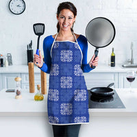 Royal Blue Palaka Quilt Hawaii Apron Traditional Hawaii-plaid Pattern - Polynesian Pride