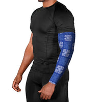 Royal Blue Palaka Quilt Hawaii Arm Sleeves Traditional Hawaii-plaid Pattern - Polynesian Pride
