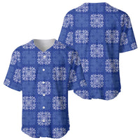 Royal Blue Palaka Quilt Hawaii Baseball Jersey Traditional Hawaii-plaid Pattern LT14 - Polynesian Pride