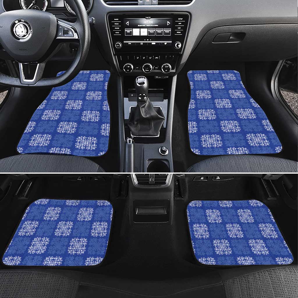 Royal Blue Palaka Quilt Hawaii Car Mats Traditional Hawaii-plaid Pattern LT14 Set 4pcs Royal Blue - Polynesian Pride