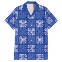 Royal Blue Palaka Quilt Hawaii Family Matching Summer Maxi Dress and Hawaiian Shirt Traditional Hawaii-plaid Pattern LT14 Dad's Shirt - Short Sleeve Royal Blue - Polynesian Pride