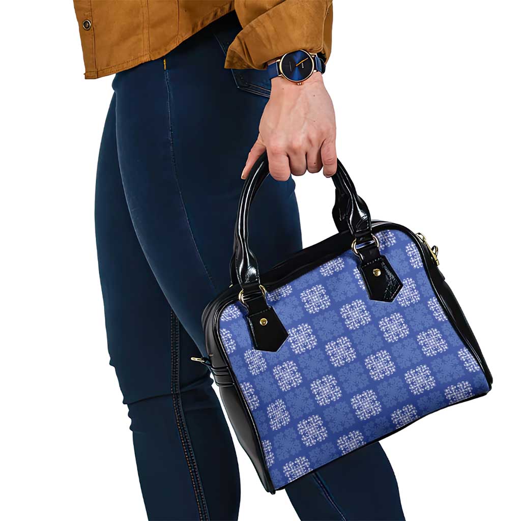 Royal Blue Palaka Quilt Hawaii Shoulder Handbag Traditional Hawaii-plaid Pattern - Polynesian Pride