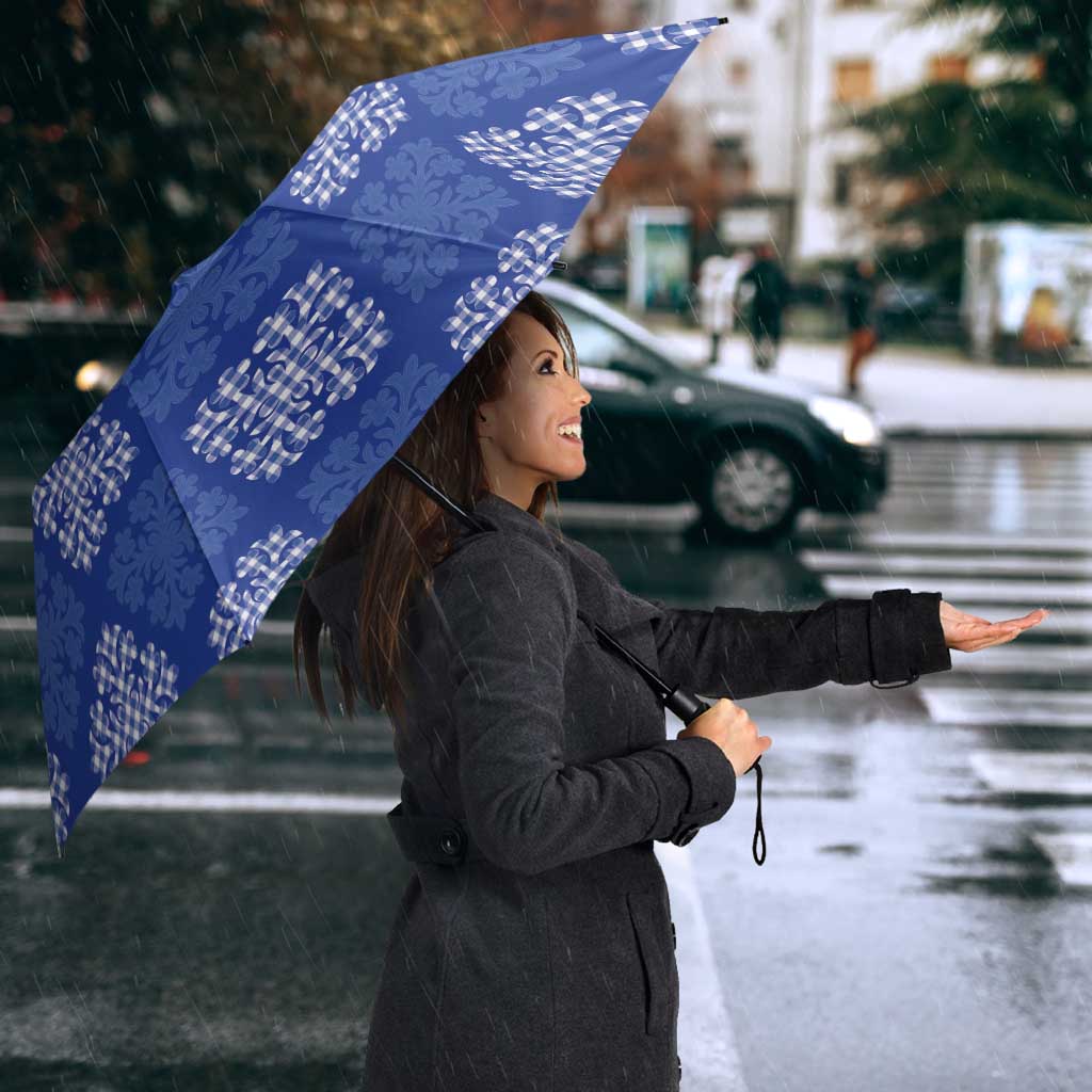 Royal Blue Palaka Quilt Hawaii Umbrella Traditional Hawaii-plaid Pattern - Polynesian Pride