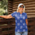 Royal Blue Palaka Quilt Hawaii Women Polo Shirt Traditional Hawaii-plaid Pattern - Polynesian Pride