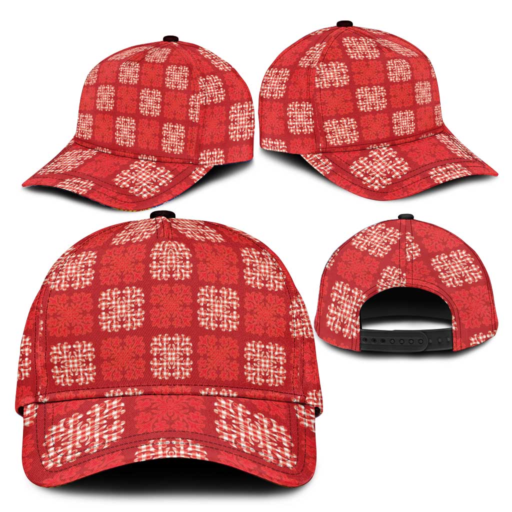 Red Palaka Quilt Hawaii Classic Cap Traditional Hawaii-plaid Pattern - Polynesian Pride