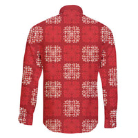 Red Palaka Quilt Hawaii Family Matching Off The Shoulder Long Sleeve Dress and Hawaiian Shirt Traditional Hawaii-plaid Pattern LT14 - Polynesian Pride