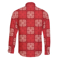 Red Palaka Quilt Hawaii Family Matching Summer Maxi Dress and Hawaiian Shirt Traditional Hawaii-plaid Pattern LT14 - Polynesian Pride