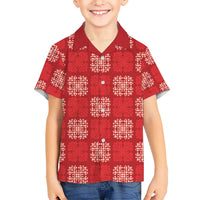 Red Palaka Quilt Hawaii Kid Hawaiian Shirt Traditional Hawaii-plaid Pattern - Polynesian Pride