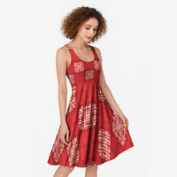 Red Palaka Quilt Hawaii Midi Dress Traditional Hawaii-plaid Pattern LT14 - Polynesian Pride