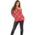 Red Palaka Quilt Hawaii Off Shoulder Sweater Traditional Hawaii-plaid Pattern - Polynesian Pride