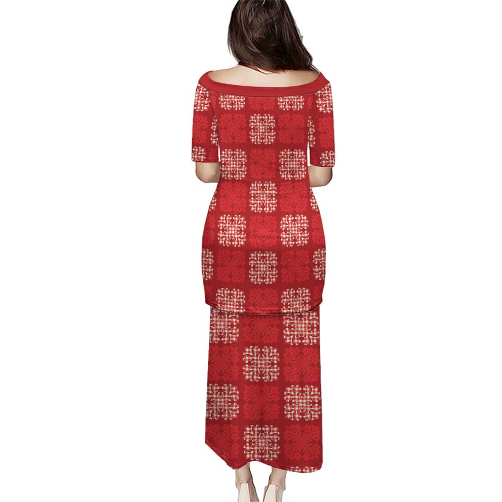 Red Palaka Quilt Hawaii Puletasi Traditional Hawaii-plaid Pattern - Polynesian Pride