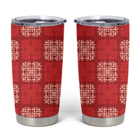 Red Palaka Quilt Hawaii Tumbler Cup Traditional Hawaii-plaid Pattern LT14 Red - Polynesian Pride