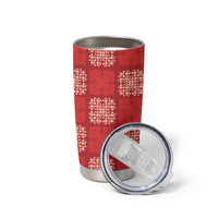 Red Palaka Quilt Hawaii Tumbler Cup Traditional Hawaii-plaid Pattern LT14 - Polynesian Pride