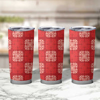 Red Palaka Quilt Hawaii Tumbler Cup Traditional Hawaii-plaid Pattern LT14 - Polynesian Pride