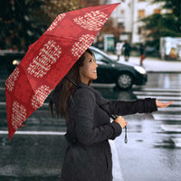 Red Palaka Quilt Hawaii Umbrella Traditional Hawaii-plaid Pattern - Polynesian Pride