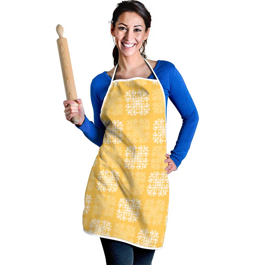 Yellow Palaka Quilt Hawaii Apron Traditional Hawaii-plaid Pattern - Polynesian Pride
