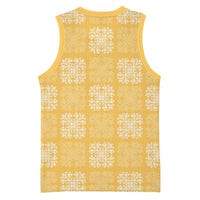 Yellow Palaka Quilt Hawaii Basketball Jersey Traditional Hawaii-plaid Pattern LT14 - Polynesian Pride
