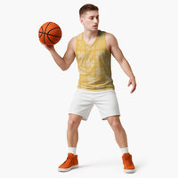 Yellow Palaka Quilt Hawaii Basketball Jersey Traditional Hawaii-plaid Pattern LT14 - Polynesian Pride