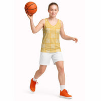 Yellow Palaka Quilt Hawaii Basketball Jersey Traditional Hawaii-plaid Pattern LT14 - Polynesian Pride