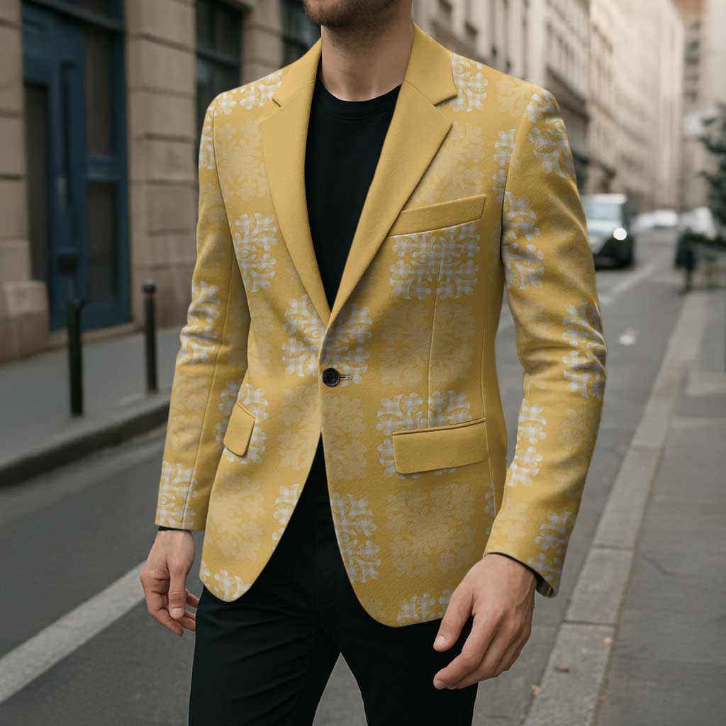 Yellow Palaka Quilt Hawaii Blazer Traditional Hawaii-plaid Pattern - Polynesian Pride