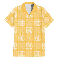 Yellow Palaka Quilt Hawaii Family Matching Mermaid Dress and Hawaiian Shirt Traditional Hawaii-plaid Pattern LT14 Dad's Shirt - Short Sleeve Yellow - Polynesian Pride