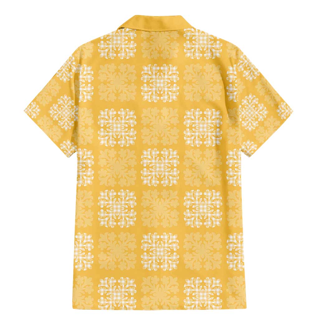 Yellow Palaka Quilt Hawaii Family Matching Mermaid Dress and Hawaiian Shirt Traditional Hawaii-plaid Pattern LT14 - Polynesian Pride