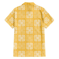Yellow Palaka Quilt Hawaii Family Matching Off The Shoulder Long Sleeve Dress and Hawaiian Shirt Traditional Hawaii-plaid Pattern LT14 - Polynesian Pride
