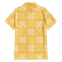 Yellow Palaka Quilt Hawaii Family Matching Off Shoulder Maxi Dress and Hawaiian Shirt Traditional Hawaii-plaid Pattern LT14 - Polynesian Pride