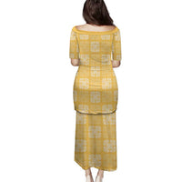 Yellow Palaka Quilt Hawaii Family Matching Puletasi and Hawaiian Shirt Traditional Hawaii-plaid Pattern LT14 - Polynesian Pride