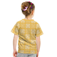 Yellow Palaka Quilt Hawaii Kid T Shirt Traditional Hawaii-plaid Pattern LT14 - Polynesian Pride