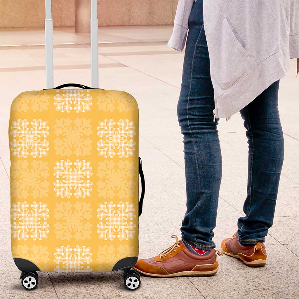 Yellow Palaka Quilt Hawaii Luggage Cover Traditional Hawaii-plaid Pattern - Polynesian Pride