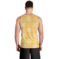 Yellow Palaka Quilt Hawaii Men Tank Top Traditional Hawaii-plaid Pattern LT14 - Polynesian Pride