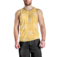 Yellow Palaka Quilt Hawaii Men Tank Top Traditional Hawaii-plaid Pattern LT14 - Polynesian Pride