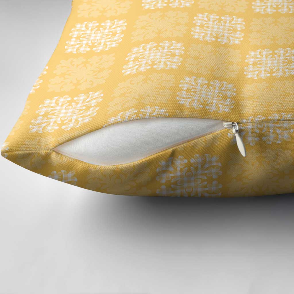 Yellow Palaka Quilt Hawaii Pillow Cover Traditional Hawaii-plaid Pattern LT14 - Polynesian Pride