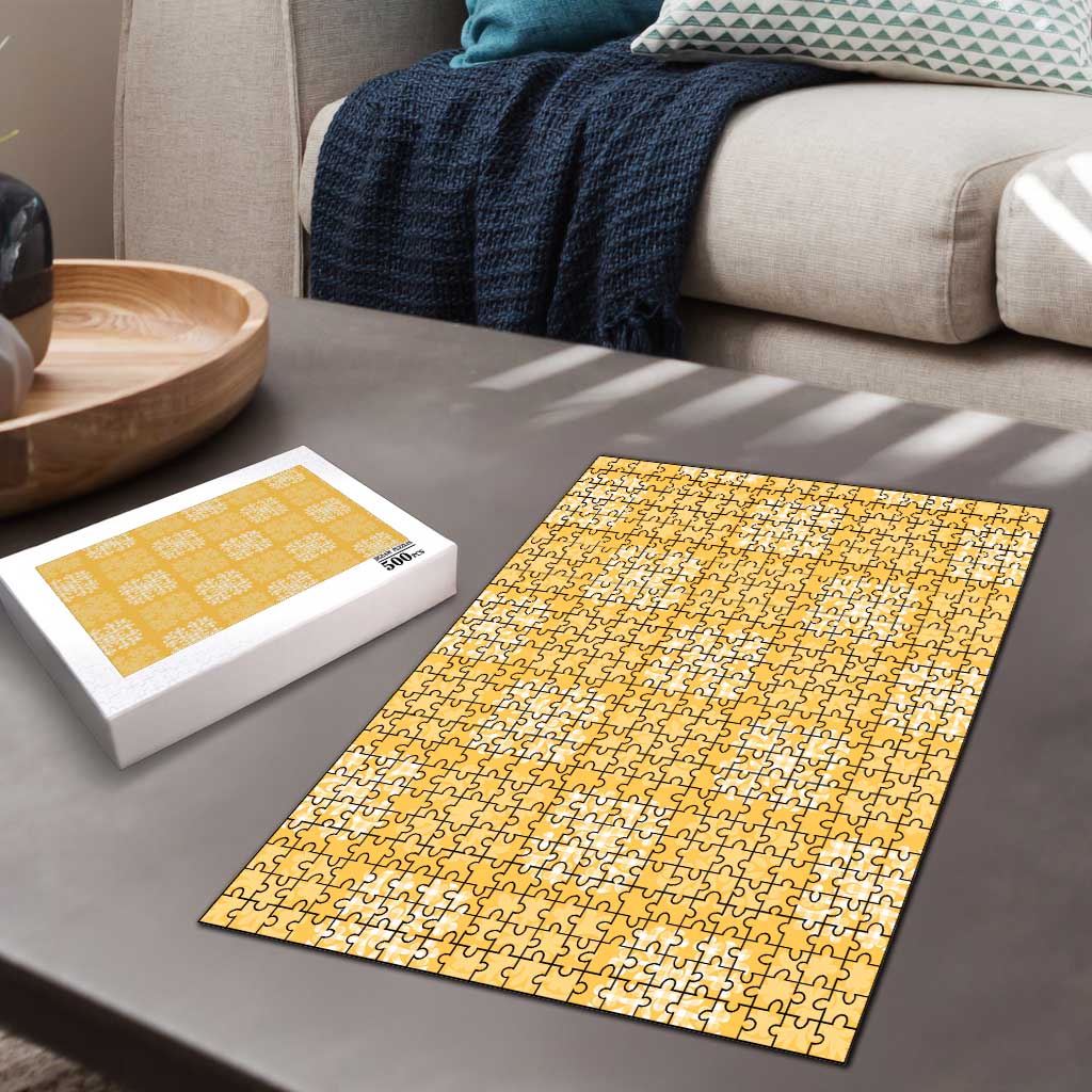 Yellow Palaka Quilt Hawaii Puzzle Traditional Hawaii-plaid Pattern - Polynesian Pride