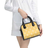 Yellow Palaka Quilt Hawaii Shoulder Handbag Traditional Hawaii-plaid Pattern - Polynesian Pride