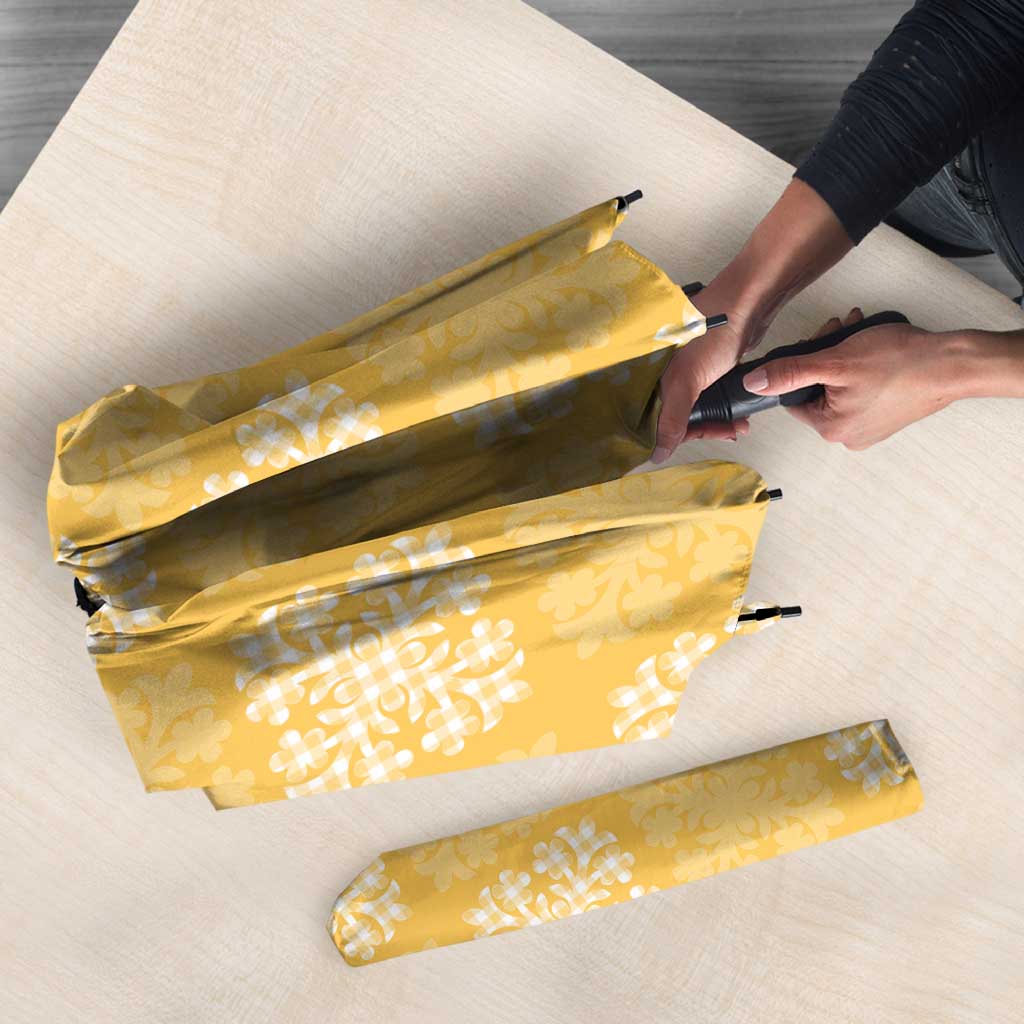 Yellow Palaka Quilt Hawaii Umbrella Traditional Hawaii-plaid Pattern - Polynesian Pride