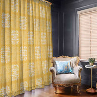 Yellow Palaka Quilt Hawaii Window Curtain Traditional Hawaii-plaid Pattern - Polynesian Pride